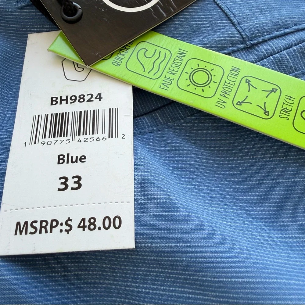 NWT Burnside Hybrid Walkshort+Boardshort Sz 33 Pockets Blue Golf Casual Beach